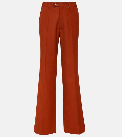 Wool crêpe wide-leg pants