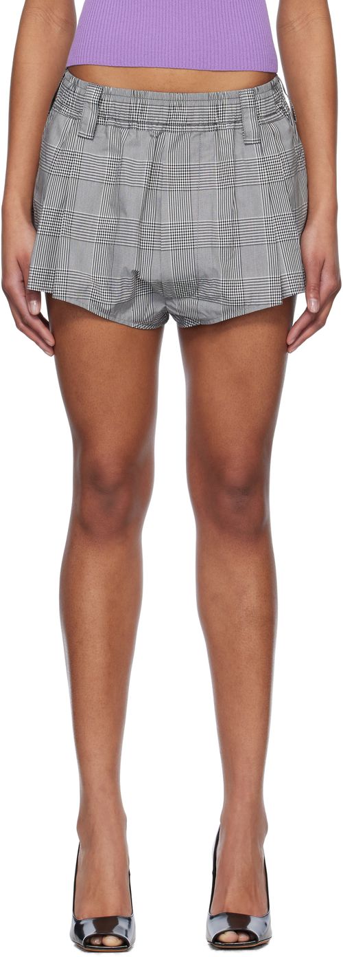 Meryll Rogge Black & White Drawstring Micro Shorts