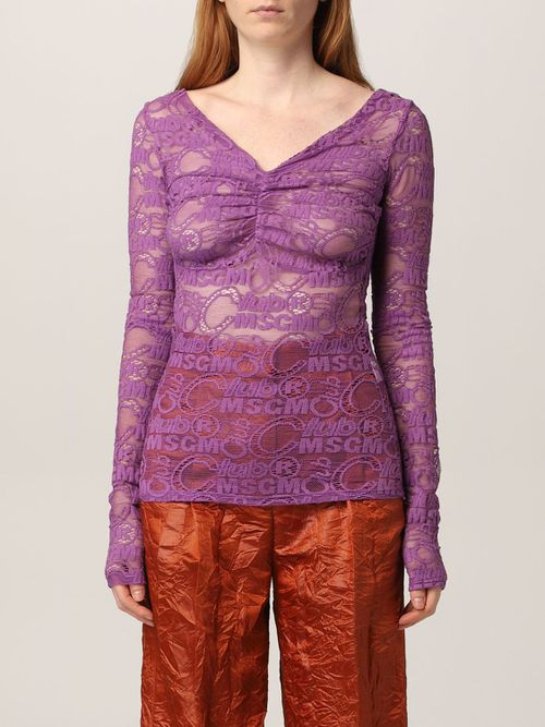 Lace longsleeved top - Purple