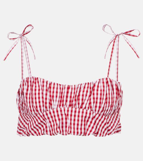 Faithfull Mira gingham cotton poplin crop top