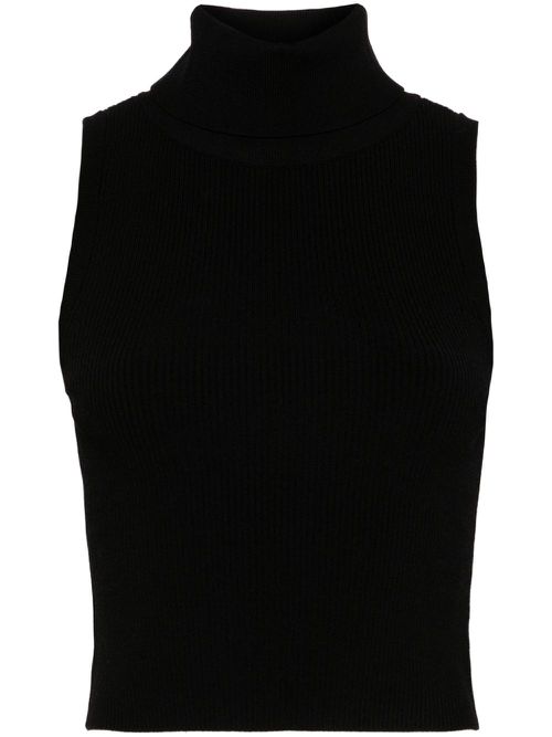 Turtleneck crop top - Black