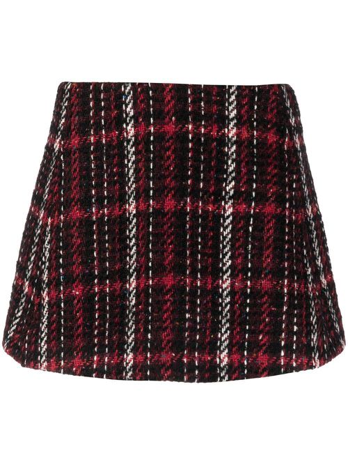 A-line tweed miniskirt - Red