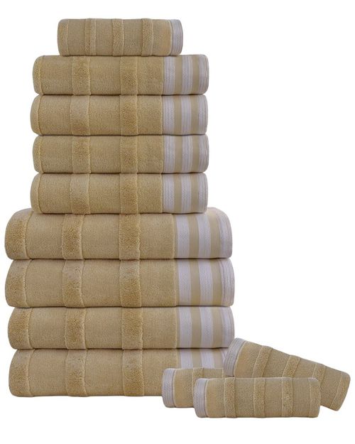 12pc Stripe Jacquard Kyoto Towel Set