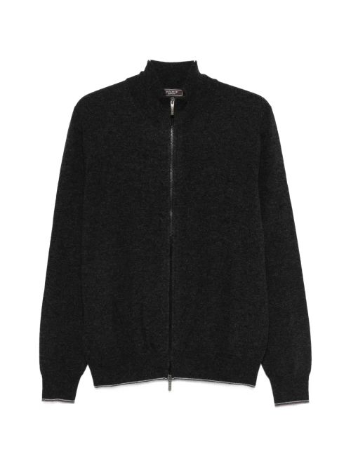Wool-Cashmere Blend Cardigan — Black