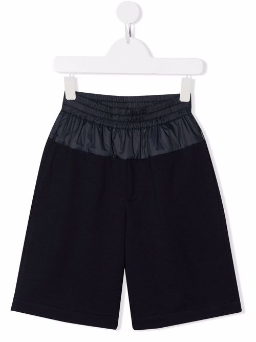 Contrast-waist shorts - Blue