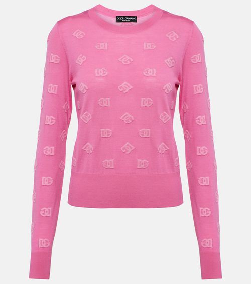 Wool and silk jacquard sweater