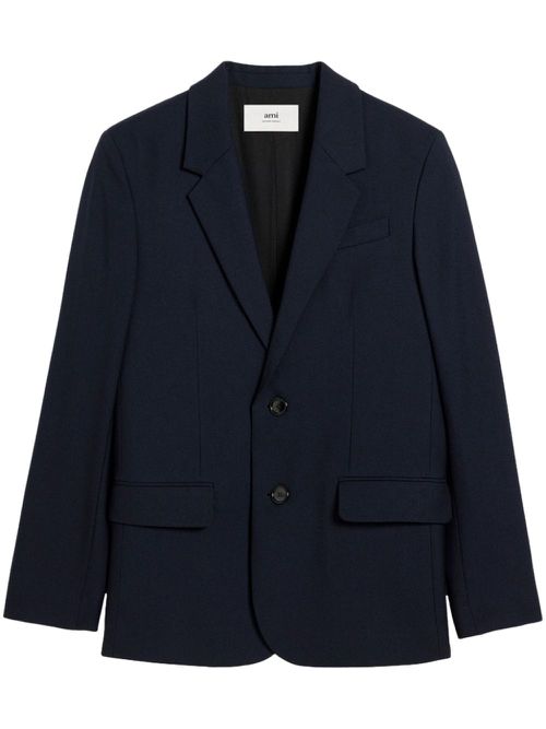 Single breasted virgin wool blazer - Blue