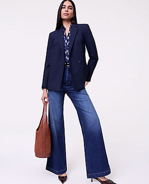 Ann Taylor The Straight Fit Double Breasted Blazer