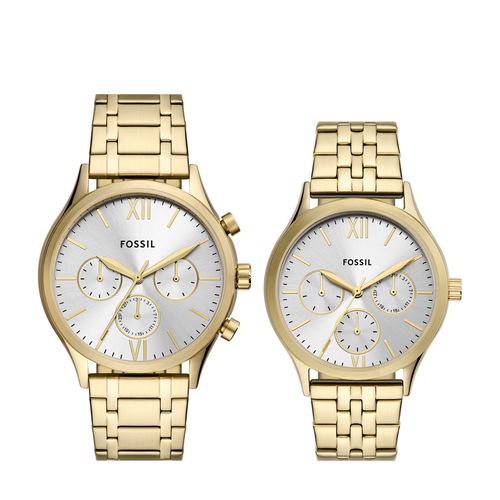 Unisex Fenmore Multifunction, Gold-Tone Stainless Steel Watch Set