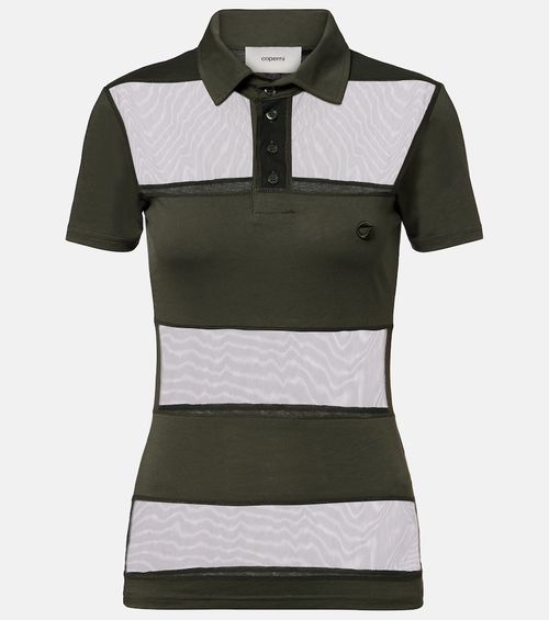 Paneled cotton-blend crop top