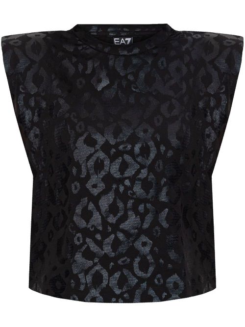 Leopard-print T-shirt - Black