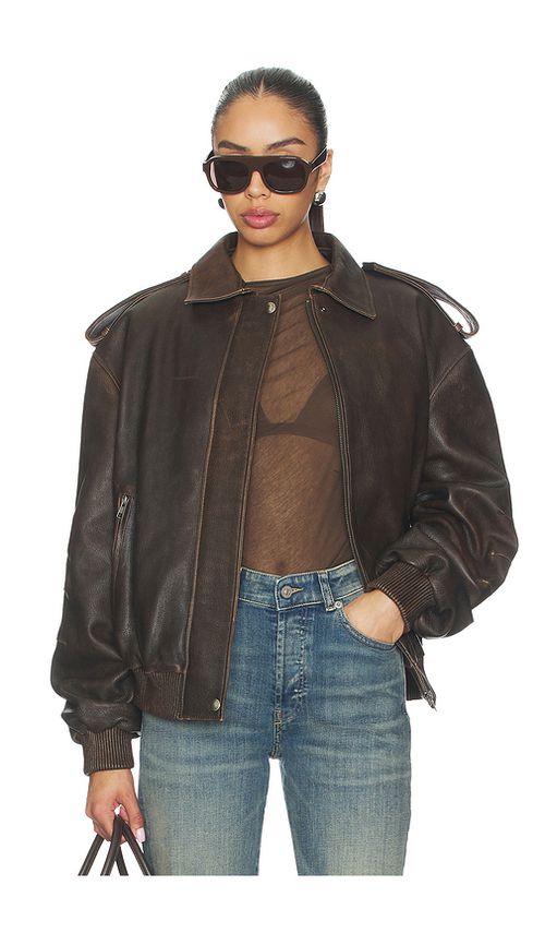 MANOKHI Daya Jacket in Chocolate. 36. Also