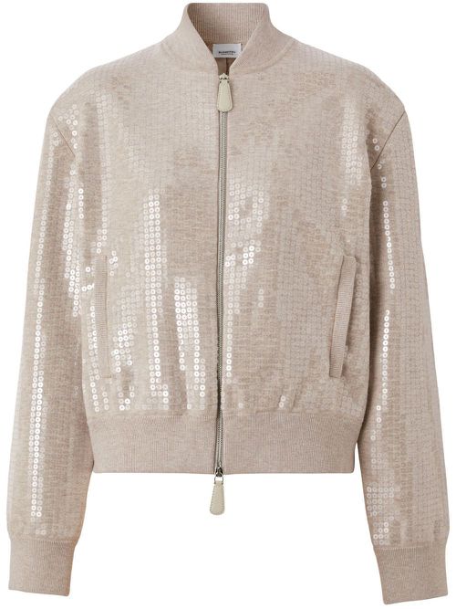 Sequinned bomber jacket - Neutrals