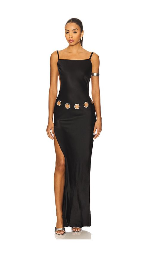 1XBLUE Eyelet Maxi Dress in Black. - S also in