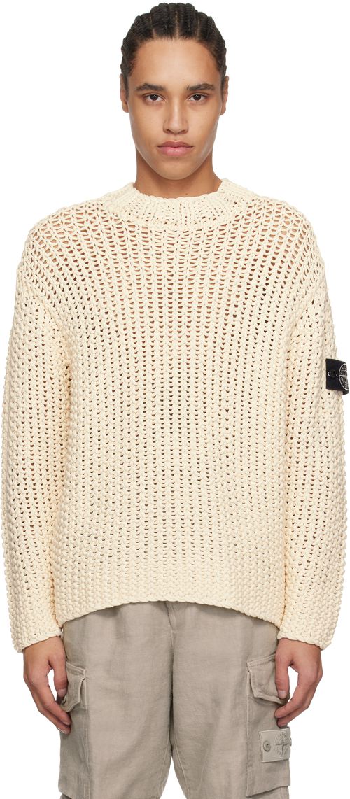 Stone Island Off-White & Red UV-Reactive Sweater