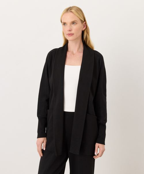 Women's Black Airplane Wrap Cardigan