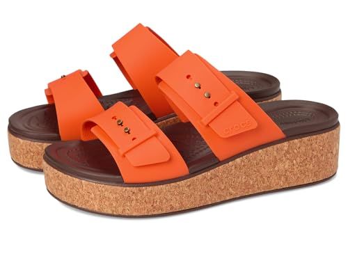 Crocs Womens Brooklyn Cork Buckle Sandals Black