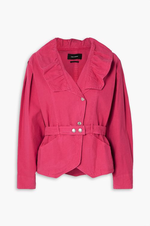Epaline ruffled linen-blend ripstop jacket