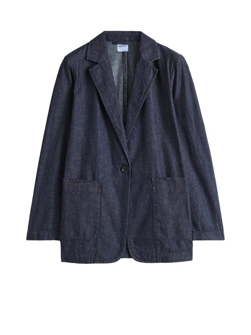 Denim-effect Single-breasted Jacket