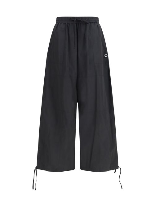 Drawstring Cargo Cargo Pants — Black