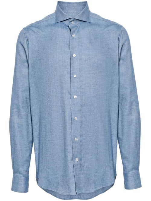 Plain long-sleeve shirt - Blue