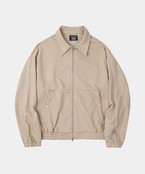 Heavy Cotton Blouson Sweat Jacket Beige