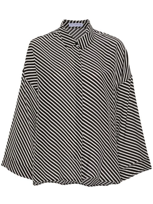 Amici striped silk shirt - Black