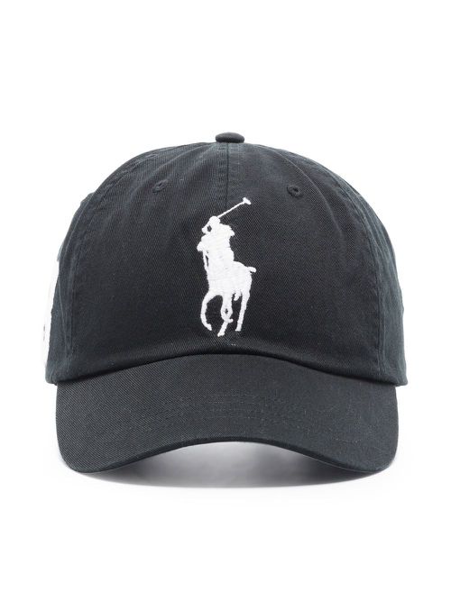 Polo Pony-embroidered cotton cap - Black
