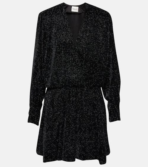 Marant Etoile Alexane glitter velvet minidress