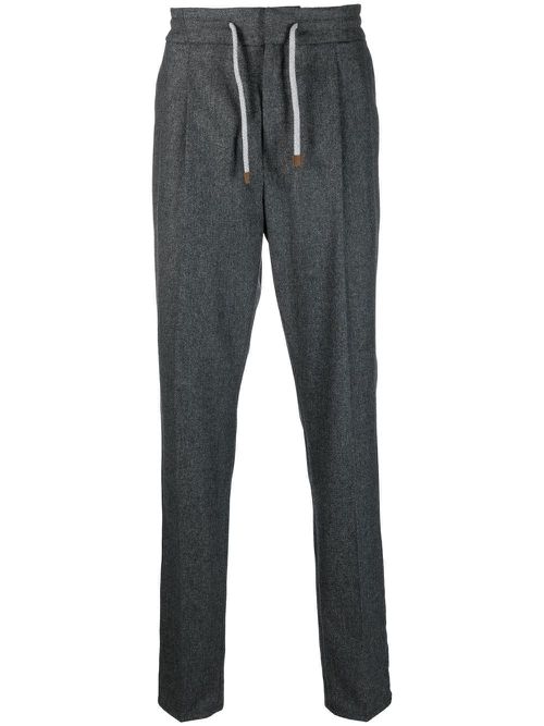 Drawstring straight-leg trousers - Grey