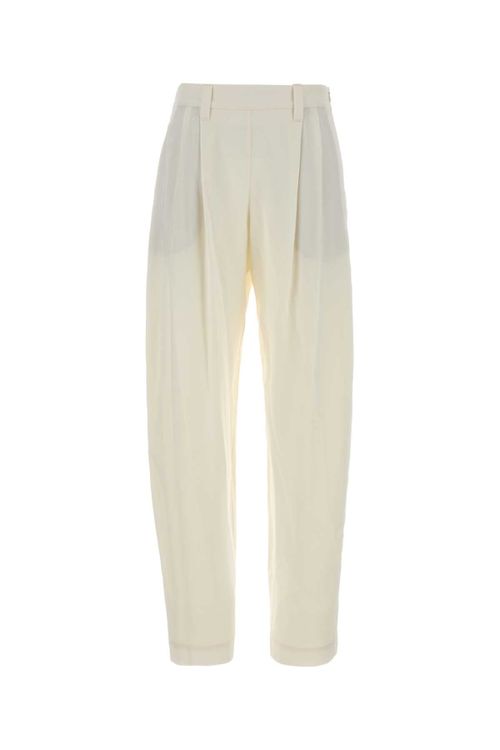 Silk Crepe Trousers — White
