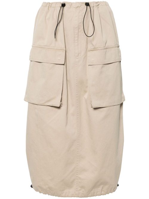 Single stitch-logo midi skirt - Neutrals