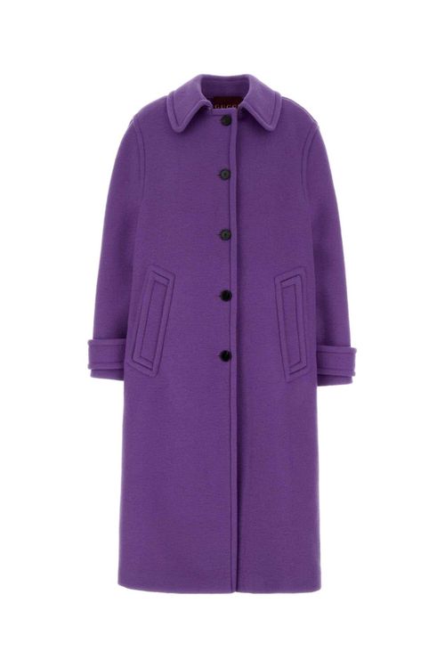 Wool Blend Coat — Purple