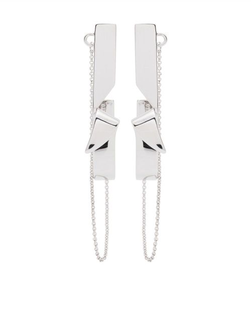Folded hoop earrings - Silver