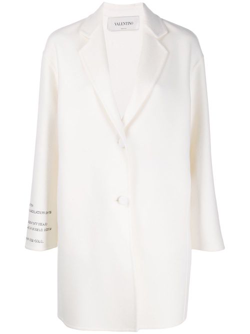 Valentino Garavani poem detail single breasted coat - Neutrals