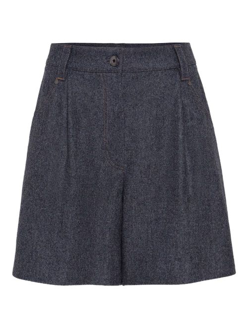 Virgin wool knee-length shorts - Grey