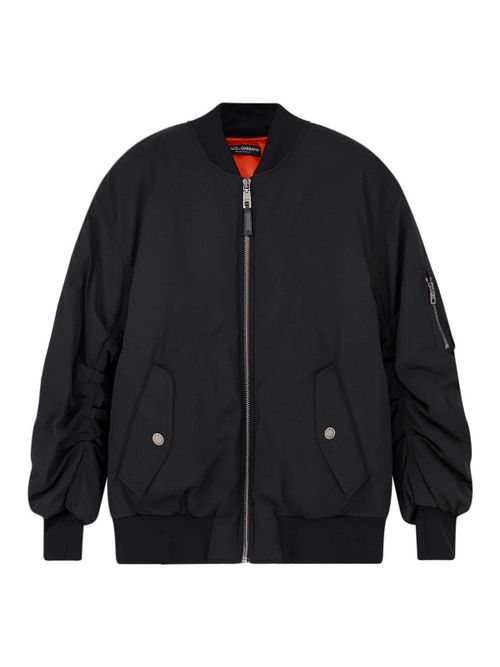 Nylon jacket with wrinkled effect