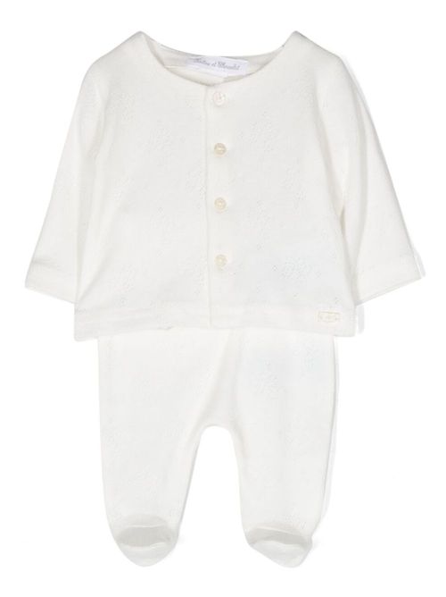 Button-up cotton pajama - White