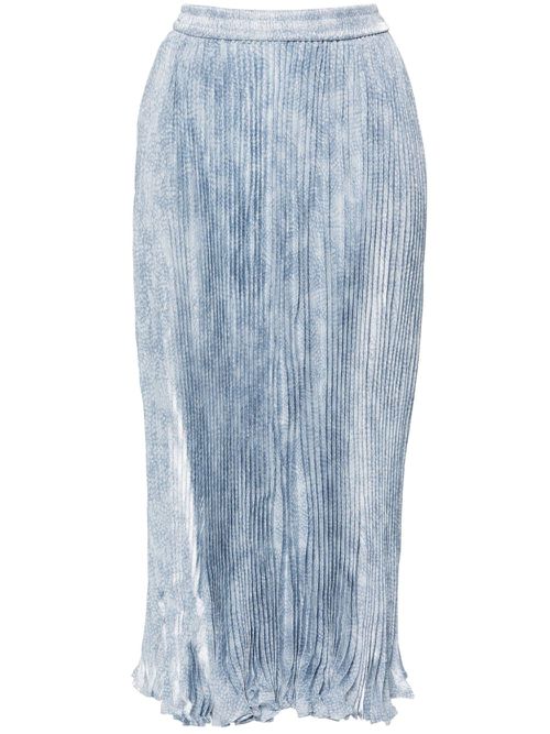Floral-print pleated midi skirt - Blue