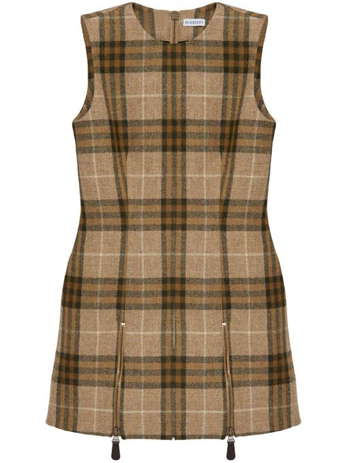Checked mini dress - Neutrals