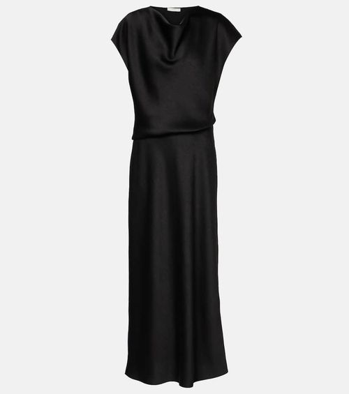 Draped satin midi dress