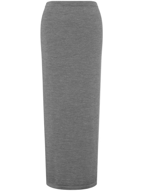 Knitted virgin wool pencil skirt - Grey