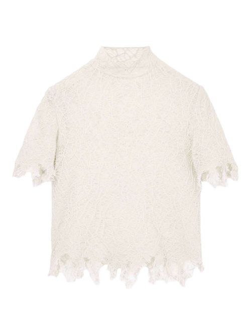 Alexander McQueen Silk Lace Top - Neutrals