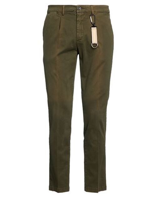 Man Pants Military green Size 34 Cotton, Elastane