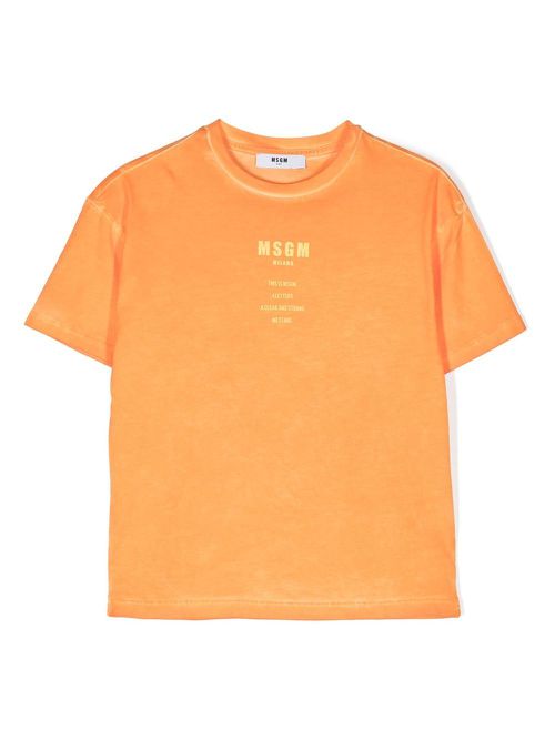 Logo-print cotton T-Shirt - Orange