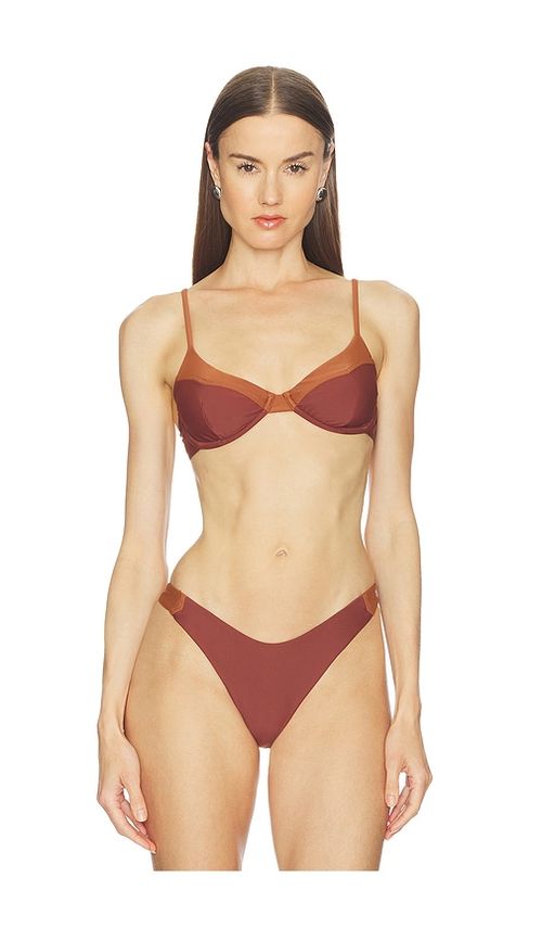 Camila Coelho Jaslyn Top in Brown. - L also in M, S, XL