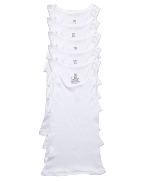 Big Boys Ultimate Cotton Blend Tank, Pack of 5 - White