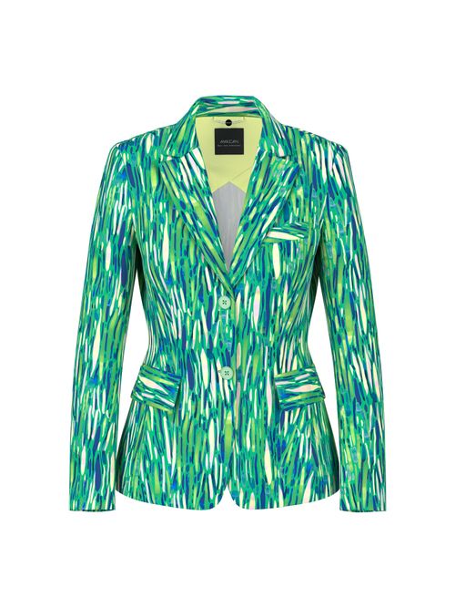 Marc Cain Two-button scuba jersey blazer, green, 34 N