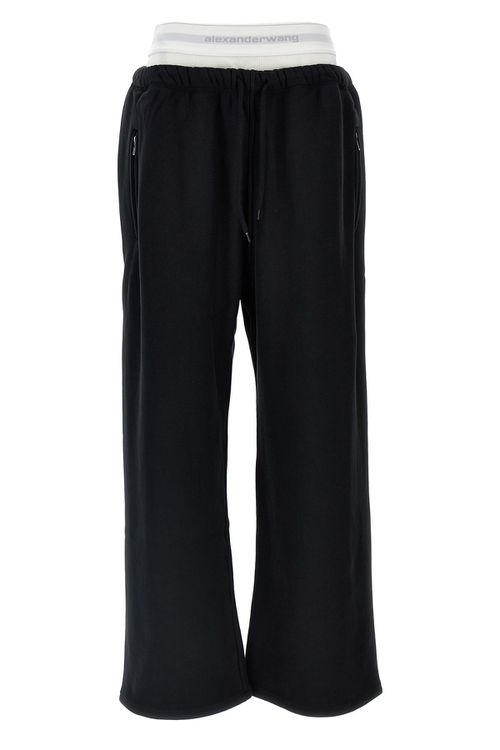 'Wide Leg W/ Logo Elastic Exposed Brief' Joggers