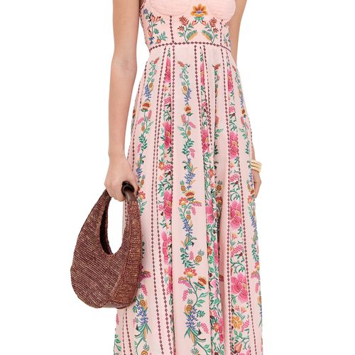 girls floral maxi dress LM346 Girls Floral Chiffon Maxi Dress